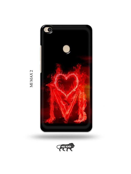 fire heart letter m back cover compatible with mi max 2 - 19020452 - Very Small Image - 1