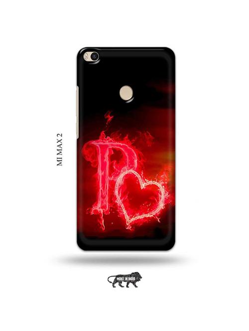 fire heart letter p back cover compatible with mi max 2 - 19020455 - Very Small Image - 1