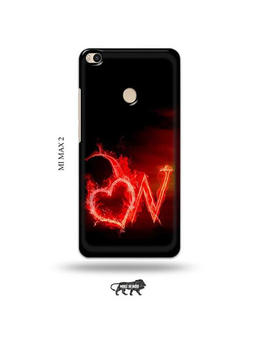 fire heart letter w back cover compatible with mi max 2 - 19020462 - Very Small Image - 1