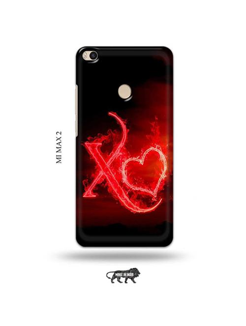 fire heart letter x back cover compatible with mi max 2 - 19020463 - Very Small Image - 1