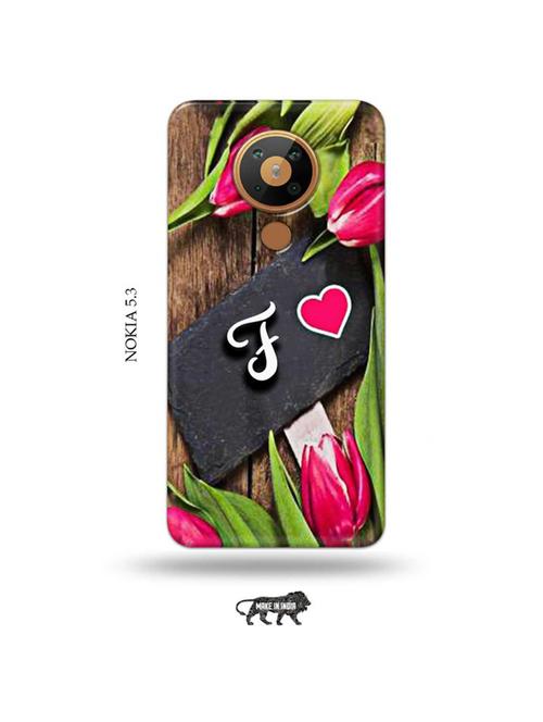 flower letter f back cover compatible with nokia 5.3 - 19021018 - Very Small Image - 1