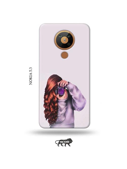 tweakymod designer printed hard case | camera buff girl back cover compatible with nokia 5.3 - 19021128 - Very Small Image - 1