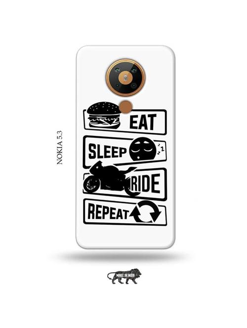 eat sleep ride repeat back cover compatible with nokia 5.3 - 19021233 - Very Small Image - 1