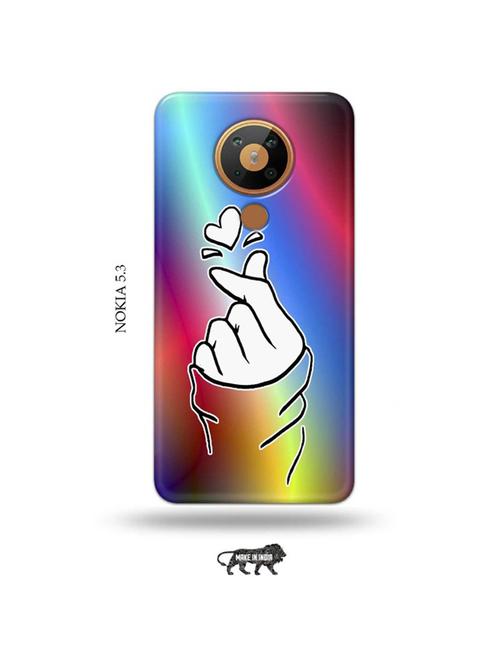 korean heart gesture multicolour back cover compatible with nokia 5.3 - 19021290 - Very Small Image - 1
