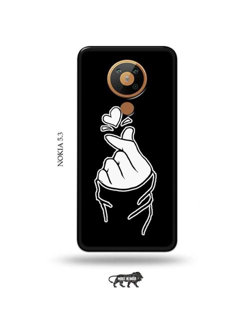 korean heart gesture black back cover compatible with nokia 5.3 - 19021291 - Very Small Image - 1