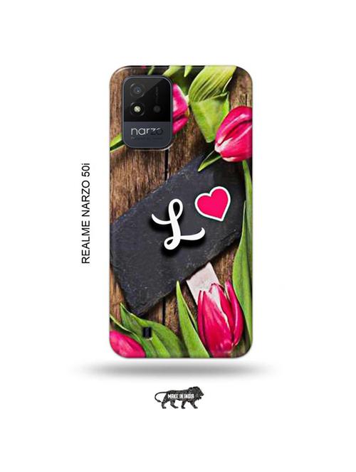 flower letter a back cover compatible with realme narzo 50i - 19021543 - Very Small Image - 1