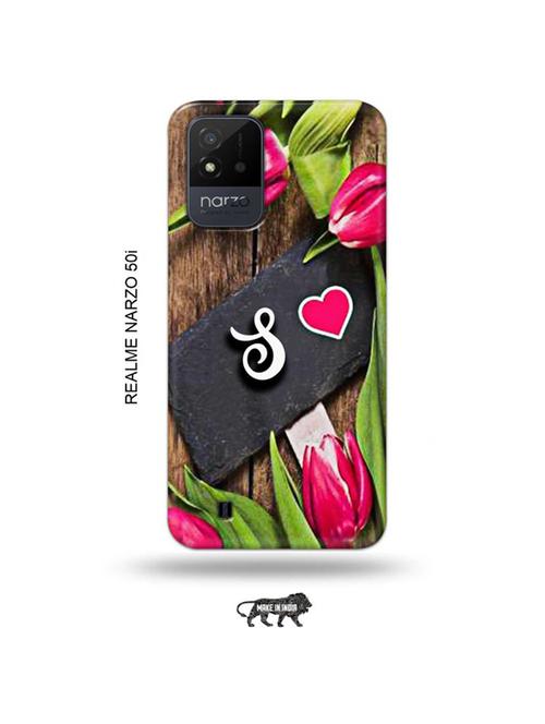 flower letter a back cover compatible with realme narzo 50i - 19021550 - Very Small Image - 1