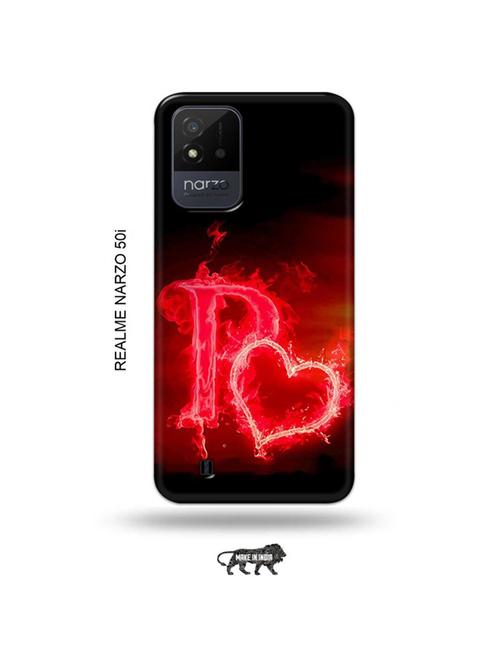 fire heart letter p back cover compatible with realme narzo 50i - 19021575 - Very Small Image - 1