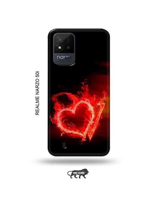 fire heart letter v back cover compatible with realme narzo 50i - 19021581 - Very Small Image - 1