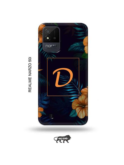 floral d back cover compatible with realme narzo 50i - 19021589 - Very Small Image - 1
