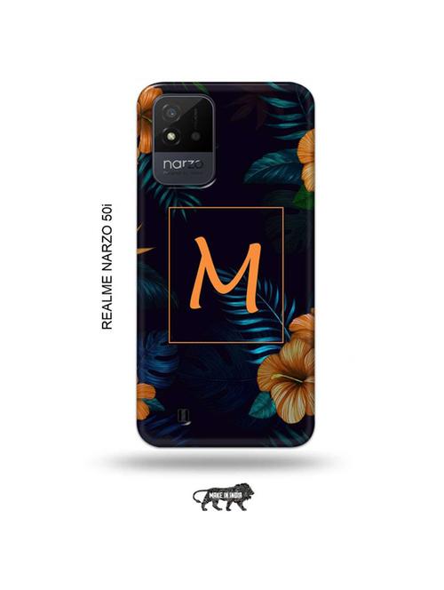 floral m back cover compatible with realme narzo 50i - 19021598 - Very Small Image - 1