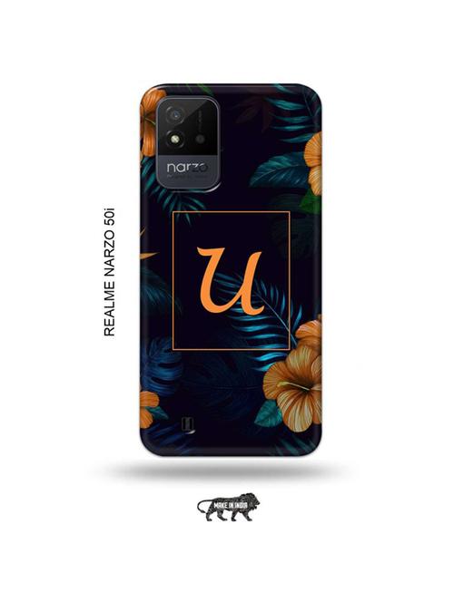 floral u back cover compatible with realme narzo 50i - 19021606 - Very Small Image - 1