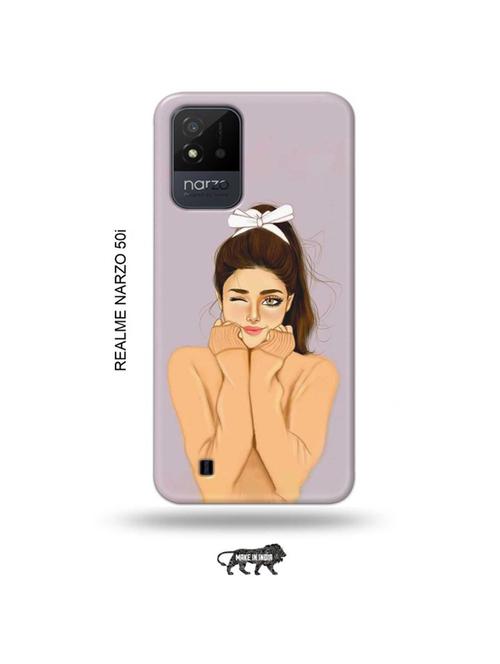 cozy girl back cover compatible with realme narzo 50i - 19021641 - Very Small Image - 1