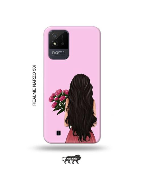 girl with flowers back cover compatible with realme narzo 50i - 19021643 - Very Small Image - 1