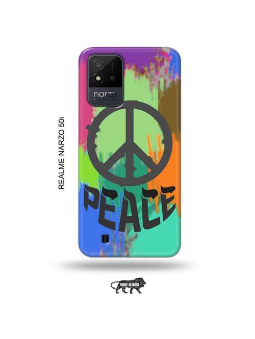 tweakymod designer printed hard case | peace back cover compatible with realme narzo 50i - 19021743 - Very Small Image - 1