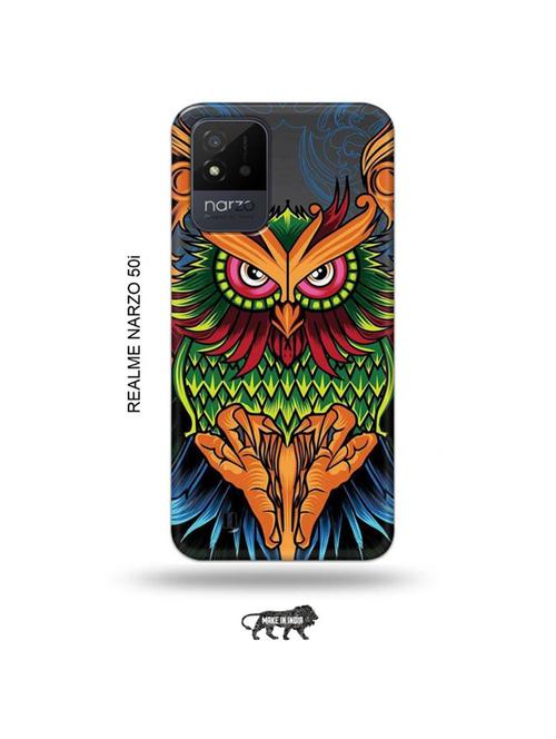 tweakymod designer printed hard case | colourful owl back cover compatible with realme narzo 50i - 19021832 - Very Small Image - 1