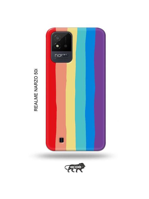 rainbow colour back cover compatible with realme narzo 50i - 19021846 - Very Small Image - 1