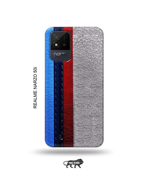 leather strips back cover compatible with realme narzo 50i - 19021922 - Very Small Image - 1