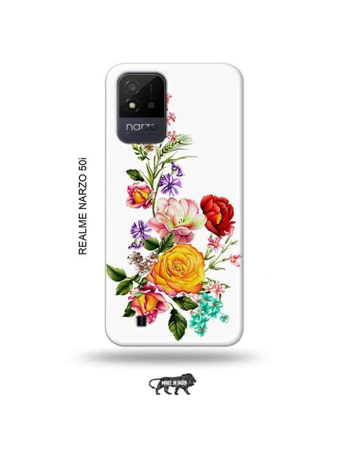 flowers back cover compatible with realme narzo 50i - 19021983 - Very Small Image - 1