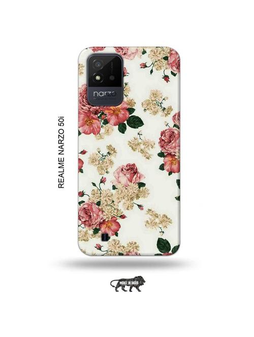 flowers back cover compatible with realme narzo 50i - 19021990 - Very Small Image - 1