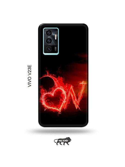 fire heart letter w back cover compatible with vivo v23e 5g - 19022620 - Very Small Image - 1