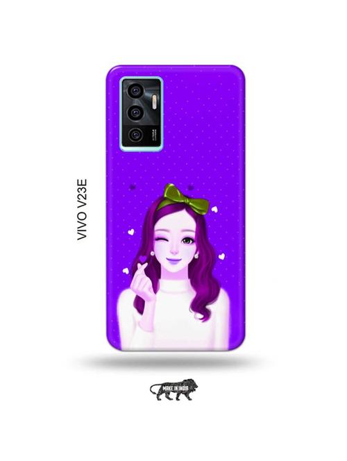 lovely girl purple back cover compatible with vivo v23e 5g - 19022667 - Very Small Image - 1