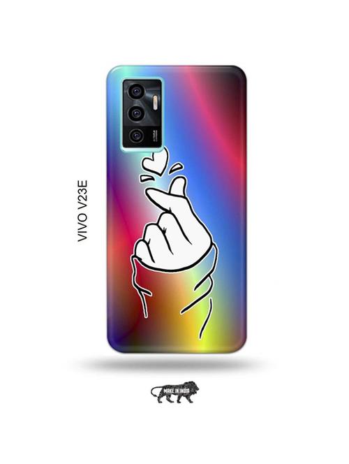 korean heart gesture multicolour back cover compatible with vivo v23e 5g - 19022847 - Very Small Image - 1