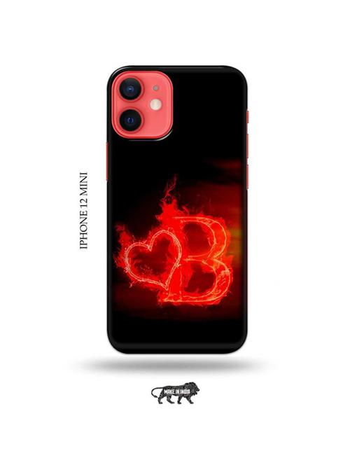 fire heart letter b back cover compatible with iphone 12 mini - 19023118 - Very Small Image - 1