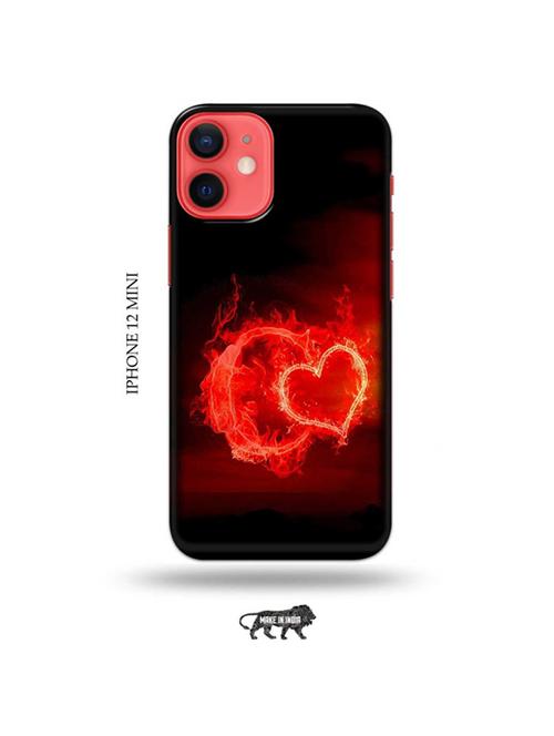 fire heart letter c back cover compatible with iphone 12 mini - 19023119 - Very Small Image - 1
