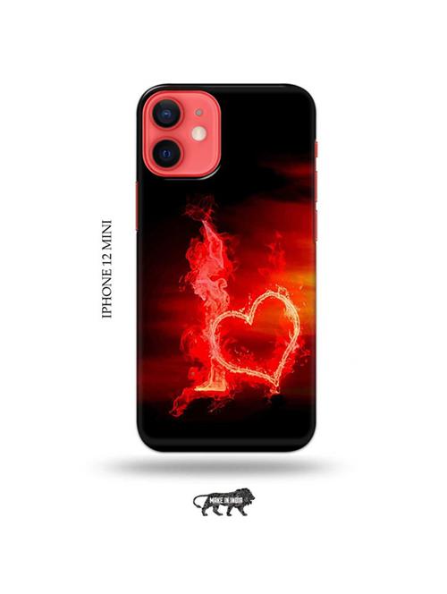 fire heart letter i back cover compatible with iphone 12 mini - 19023125 - Very Small Image - 1