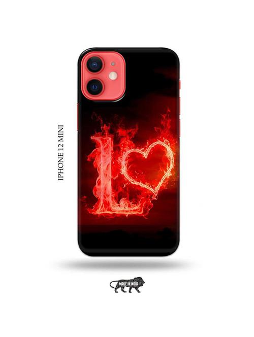 fire heart letter l back cover compatible with iphone 12 mini - 19023128 - Very Small Image - 1