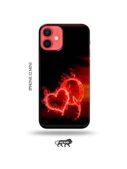 fire heart letter q back cover compatible with iphone 12 mini - 19023133 - Very Small Image - 1