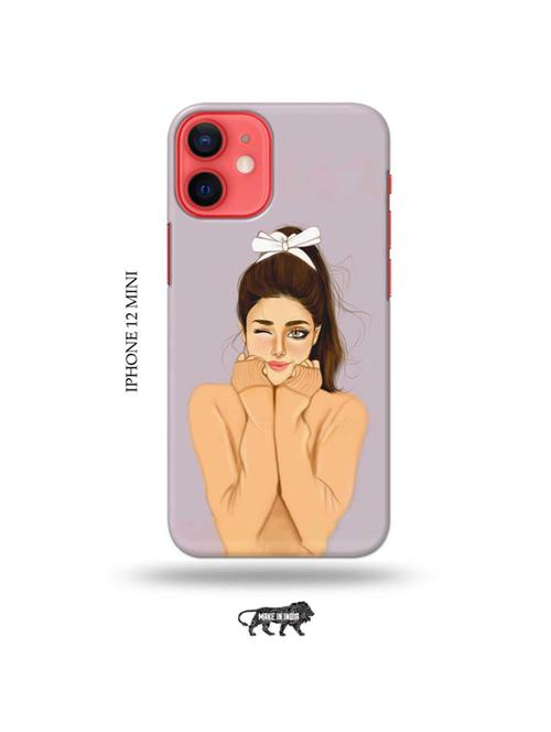 tweakymod designer printed hard case | cozy girl back cover compatible with iphone 12 mini - 19023198 - Very Small Image - 1