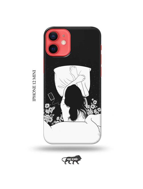 tweakymod designer printed hard case | sleepy girl back cover compatible with iphone 12 mini - 19023201 - Very Small Image - 1