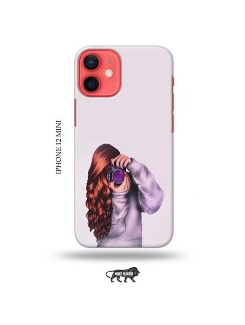 tweakymod designer printed hard case | camera buff girl back cover compatible with iphone 12 mini - 19023204 - Very Small Image - 1