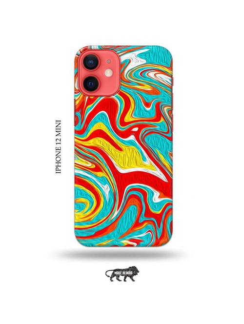 tweakymod designer printed hard case | messy red yellow back cover compatible with iphone 12 mini - 19023239 - Very Small Image - 1