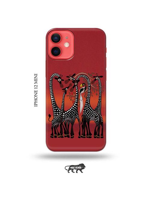 kalankari giraffe back cover compatible with iphone 12 mini - 19023261 - Very Small Image - 1