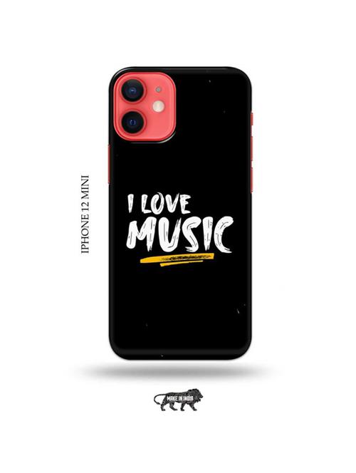 tweakymod designer printed hard case | i love music back cover compatible with iphone 12 mini - 19023302 - Very Small Image - 1