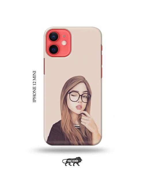 tweakymod designer printed hard case | girl illustration back cover compatible with iphone 12 mini - 19023364 - Very Small Image - 1