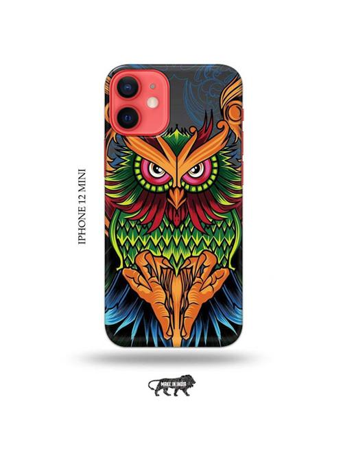 tweakymod designer printed hard case | colourful owl back cover compatible with iphone 12 mini - 19023389 - Very Small Image - 1