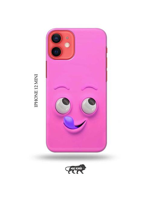 tweakymod designer printed hard case | yummy face pink back cover compatible with iphone 12 mini - 19023392 - Very Small Image - 1
