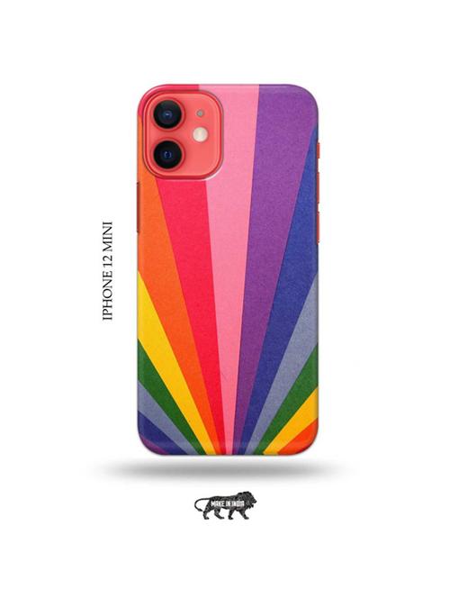 tweakymod designer printed hard case | rainbow strips back cover compatible with iphone 12 mini - 19023406 - Very Small Image - 1