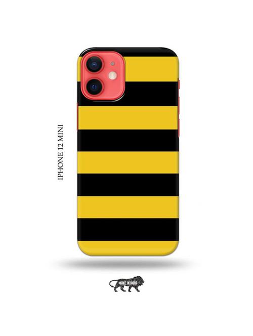 tweakymod designer printed hard case | yellow strips back cover compatible with iphone 12 mini - 19023426 - Very Small Image - 1