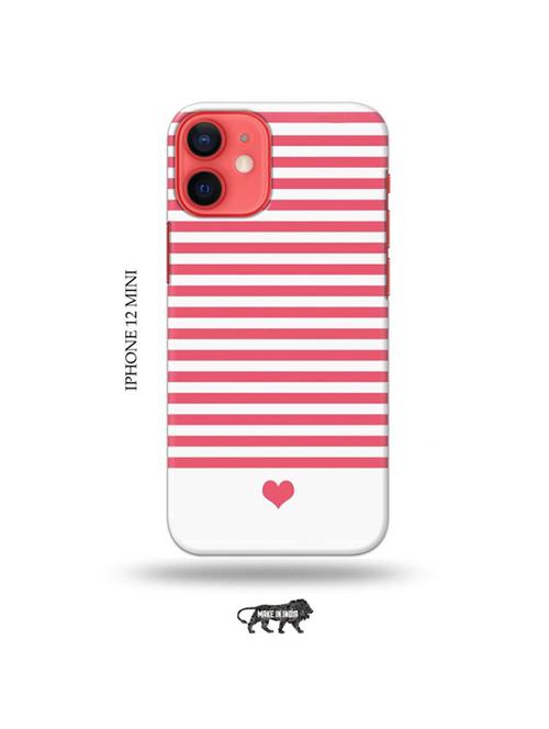 tweakymod designer printed hard case | pink strips back cover compatible with iphone 12 mini - 19023437 - Very Small Image - 1