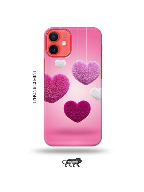tweakymod designer printed hard case | pink hearts back cover compatible with iphone 12 mini - 19023515 - Very Small Image - 1