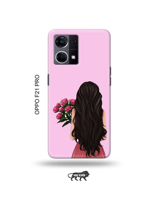 tweakymod designer printed hard case | girl with flowers back cover compatible with oppo f21 pro - 19024238 - Very Small Image - 1