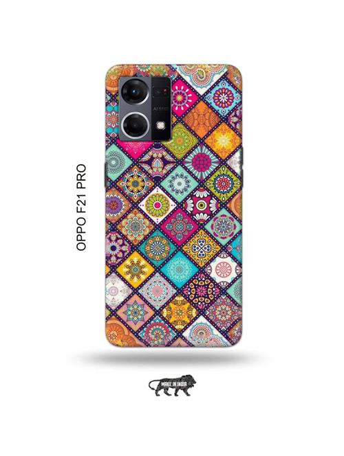 tweakymod designer printed hard case | aztec mix back cover compatible with oppo f21 pro - 19024376 - Very Small Image - 1