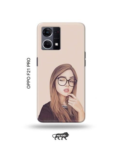 tweakymod designer printed hard case | girl illustration back cover compatible with oppo f21 pro - 19024402 - Very Small Image - 1