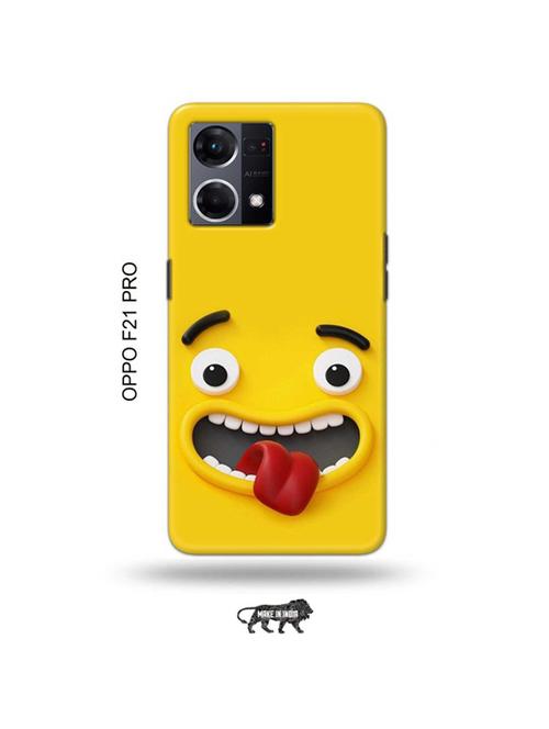 tweakymod designer printed hard case | wink face yellow back cover compatible with oppo f21 pro - 19024431 - Very Small Image - 1