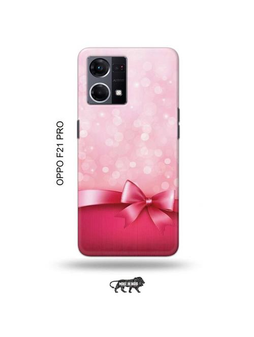tweakymod designer printed hard case | pink bow tie back cover compatible with oppo f21 pro - 19024508 - Very Small Image - 1
